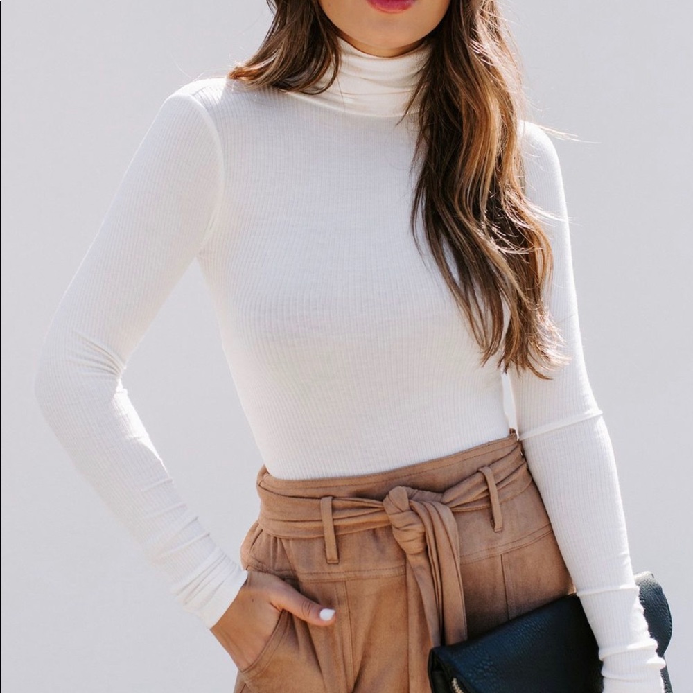VICI Collection Ribbed Turtleneck Bodysuit